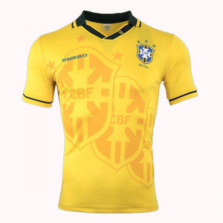 Billiga Fotbollströjor Brasilien Retro Hemma tröja 1993-1994 Kortärmad